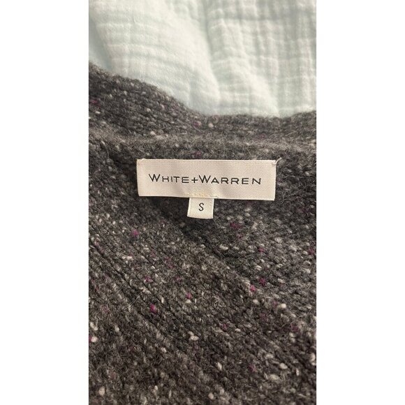 WHITE +  WARREN CASHMERE SLOUCHY CARDIGAN SWEATER S - Picture 9 of 11